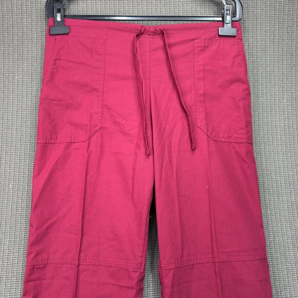 Vital Threads Wine Red Drawstring Straight Leg Scrub Pants M - Picture 4 of 9